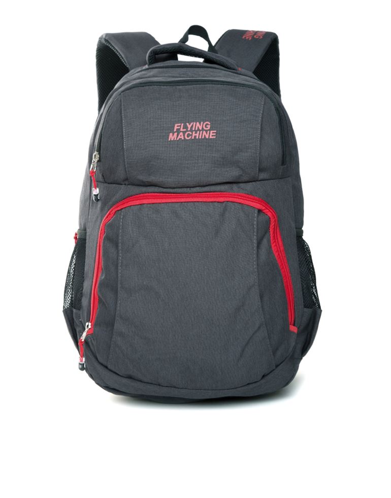 Flying Machine UniSex Dark Grey Casual Wear Backpack